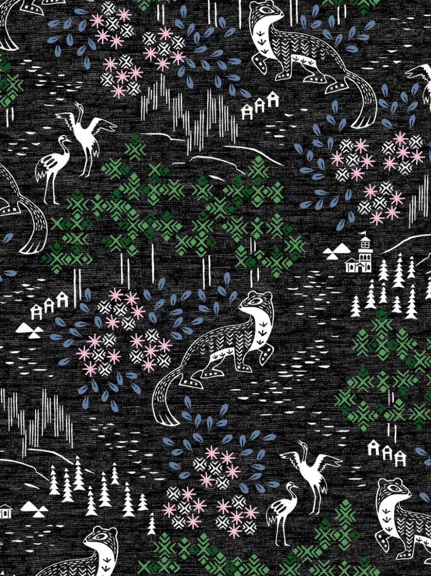 JEMMAmekko (Pohjoisen kutsu musta / vihreä / roosa trikoo)