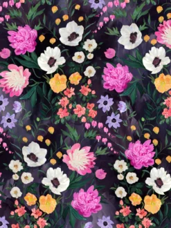 KESÄmekko (Kuningatarkukka muste / fuksia trikoo)