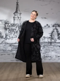 NEULEtakki (Sielulintu musta / tummanharmaa puuvilla)