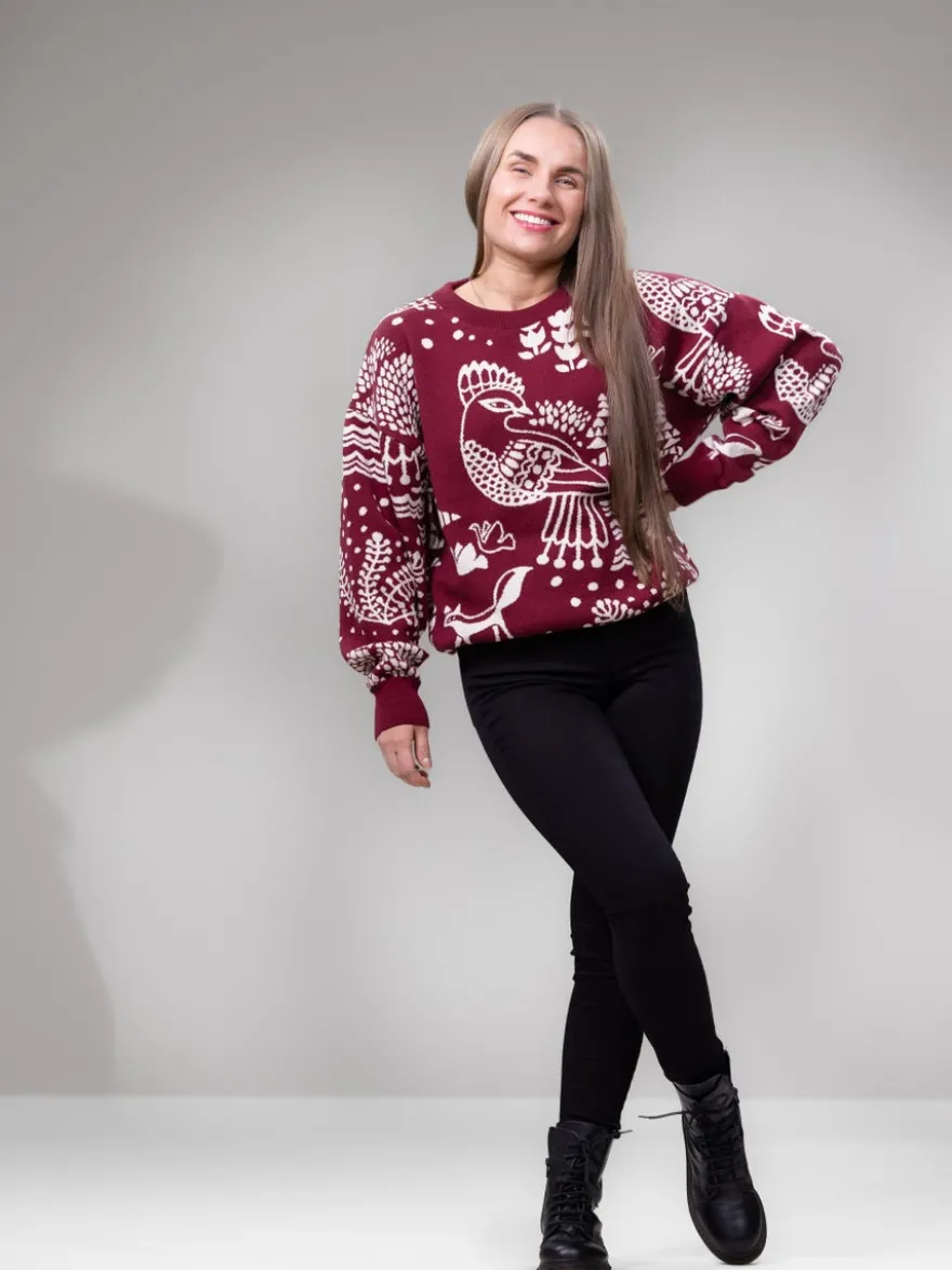 SIELULINTUneule (viininpunainen / luonnonvalkoinen puuvilla)